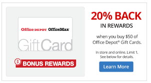 From basic office supplies, such as printer paper and labels, to office equipment, like file cabinets and stylish office furniture, office depot and officemax have the office products you need to get the job done. Expired Office Depot Purchase 50 In Office Depot Giftcards Get 20 Back In Rewards Doctor Of Credit