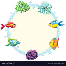 Underwater Creature Border Tenplate Royalty Free Vector Affiliate Border Creature Underwater Tenplate Ad Vector Free Underwater Creatures Border