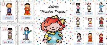 Loteria de letras para colorear. Loteria Para Trabajar Los Nombres Propios