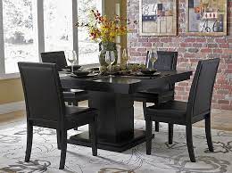 Cicero Contemporary Dining Table Set Pedestal Dining Room Table Black Dining Room Table Black Dining Room Sets