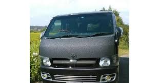 ハイエース200系バン ボンネットにマットブラックline x塗装カスタム toyota hiace van ハイエース プラド ハイエース ボンネット