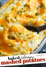 Cheesy Baked Mashed Potatoes Are The Ultimate Side Dish This Mashed Potato Recipe Wil In 2020 Baked Mashed Potatoes Cheesy Baked Mashed Potatoes Mashed Potato Recipes