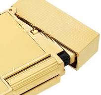 Line 2 Small Brushed Yellow Gold Lighter - Luxury Lighter ...