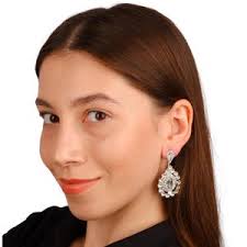 Crystal Bridal Earrings Drop Earrings Silver Wedding Jewelry Crystal Leaf  Earrings Rose Gold Bridal Jewelry Silver Bridal Earrings