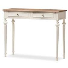 Baxton Studio Marquetterie White Vintage Console Table Lowes Com Console Table Weathered Oak Baxton Studio