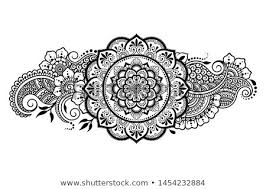 Circular Pattern In Form Of Mandala With Flower For Henna Mehndi Tattoo Decoration Decorative Ornament In Ethn Flower Mandala Flower Henna Circular Pattern