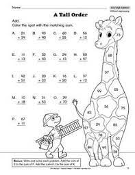 Generate 1 or 2 digit with two addends worksheet. Matematiques Color Worksheets 2nd Grade Math 1st Grade Math