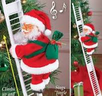 Amazon.com: Electric Santa Climbing Up and Down Tree with Music, Bag of Presents - Holiday Decor for Home, Door, Wall - Xmas Ornament : Home & Kitchen