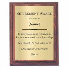 Today, finding — and even keeping — employees is more critical than ever. Retirement Plaques Offered By Awards2you Com Awards2you