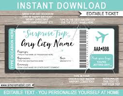 When it comes to boarding pass templates, you are not only limited to the pass you need to board a plane. Surprise Trip Plane Ticket Template Printable Fake Boarding Pass Gift