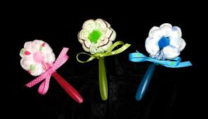 Washcloth Flower Baby Shower Favors Decorations Diaper Cakes Spoon