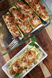 Arrange zucchini shells on top, cut sides up. Sausage Stuffed Zucchini Recipe Girl