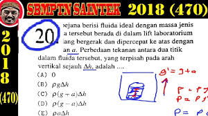 Sebuah sistem mekanik diperlihatkan pada gambar. Pembahasan Soal Sbmptn Saintek 2018 Fisika Kode 470 No 20 Tekanan Fluida Dalam Elevator Qwerty