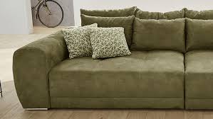 Garten sofa palettentisch sofagarnitur ecksofa lounge palettenbank kissen. Big Sofa Moldau Xxl Couch Microfaser Olivgrun Mit Kissen
