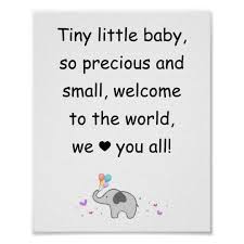 Welcome Little Baby Wall Decoration For Nursery Zazzle Com Baby Poems Congratulations Baby Welcome Baby Boys