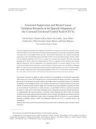 It means there is much to learn, digest and understand. Pdf Emotional Suppression And Breast Cancer Validation Research On The Spanish Adaptation Of The Courtauld Emotional Control Scale Cecs