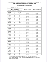 Jadual ini disediakan oleh pusat pungutan zakat. Waktu Imsak Kuala Lumpur Dan Putrajaya Denaihati Network Facebook