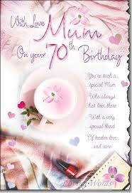 Say happy birthday mom with these beautiful quotes, wishes, or. Mum 70th Birthday Greeting Cards By Loving Words