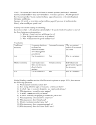 Ss6e5 The Student Will Describe Different Economic Systems