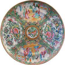 Chinese Porcelain Rose Medallion Over Glaze Enamel Plate 19th Century Porcelain Roses Chinese Porcelain Porcelain
