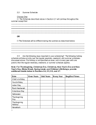 You may alter the content to meet your needs. Parenting Plan Worksheet New York Free Download