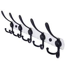 Dseap Wall Mounted Coat Rack 5 Tri Hooks Heavy Duty Stainless Steel Metal Coat Hook Rail For Coat Hat Towel Pu Wall Mounted Coat Rack Coat Rack Wall Coat Rack