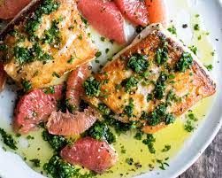 Halibut With Salsa Verde Grapefruit The Original Dish Recipe Delicious Seafood Recipes Salsa Verde Seafood Recipes