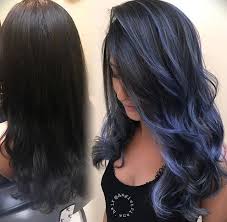 Dark Black Hair With Blue Highlights Blue Hair Highlights Black Hair With Blue Highlights Dark Black Hair