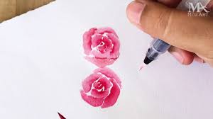 This is going to cause lighter shades. Beginners Step By Step Tutorial To Paint A Rose Using Watercolor Brush Pens Youtube