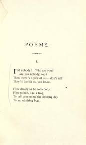 Poem C I M Nobody Who Are You By Emily Dickinson Usa 1830 1886 Poetry Words Emily Dickinson Poems Dickinson Poems