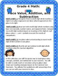 Place Value Relationships Addition And Subtraction Grade 4