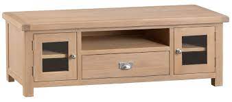 Langham Lime Washed Oak Large Tv Unit Oak Furniture House Large Tv Unit Oak Furniture