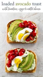 Loaded Avocado Ricotta Toast Recipe Healthy Breakfast Recipes Healthy Snacks Recipes Toast Toppings