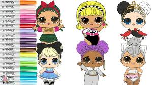 LOL Surprise Dolls Coloring Book Pages Kitty Queen Coconut QT Curious QT  Heartbreaker Snow Jamz