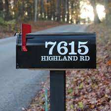The 3 tall adhesive mailbox numbers can be viewed from 50 feet away. Adhesive Mailbox Numbers 3 X 12 Custom Numbers Street Name Vl0905