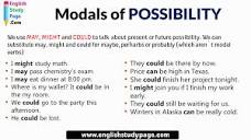 Modals of POSSIBILITY, Definiton and Example Sentences We use MAY ...