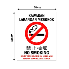 Kebakaran atau ledakan diakibatkan oleh api, sumber pembakaran terbuka atau rokok. Sticker Dilarang Merokok Shopee Malaysia