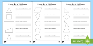 Basic homework on finding area of three types of shape. Year 5 Properties Of 2d Shapes Worksheet Worksheet Pack