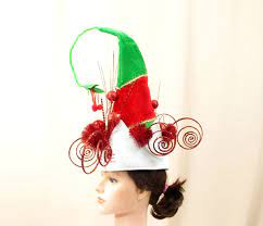 Vintage Christmas Hat Elf Hat Mistletoe Hat Kiss Me Hat Etsy Christmas Hat Vintage Christmas Elf Hat