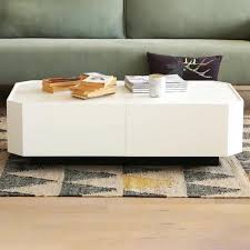 The versatile design ensures that it will melt itself into any decor. White Black Extendable Coffee Table With Hidden Storage Sliding Top Coffee Table Manufactured Wood