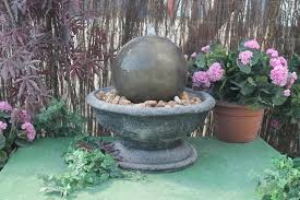 Small Patio Fountain With Sphere Ball Etsy Patio Water Fountain Patio Fountain Garden Ornaments