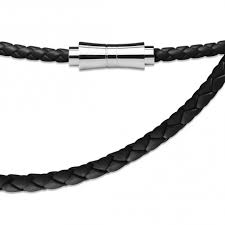Chaine en or homme pas cher. Chaine Collier Homme Femme Cuir Tresse Rond Noir Fermoir Acier Aimante