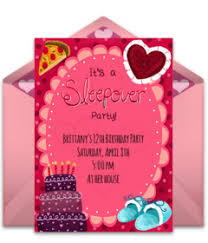Customize your favorite design and print it on your home printer or email your invites for the summer, fall, winter and spring! Free Sleepover Party Online Invitations Punchbowl