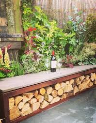 Cortenstaal Houtopslag Bank Burni 200x40x43 Cortenstaal Tuin In 2020 Sitzbank Garten Gartensitzplatz Banke Garten