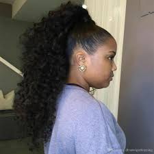 Qunlinta hair extensions ponytail 18 20 claw curly wavy straight clip in hair extensions synthetic hairpiece dark brown. Human Hair Ponytail Extensions For African American Off 77 Medpharmres Com