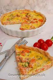 Salmon And Prawn Quiche Makes A Special Lunch Dish For A Celebration Buffet Salmonquiche Celebrationlunch Fish Recipes Healthy Quiche Recipes Seafood Recipes