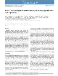 Pdf Micro Ct Scouting For Transmission Electron Microscopy Of Human Tissue Specimens
