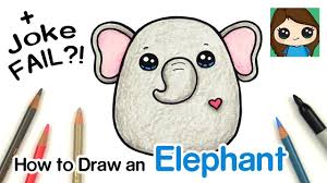 How To Draw A Cute Elephant Easy Squishmallows Joke Cute Drawings Elephant Drawing Cute Elephant