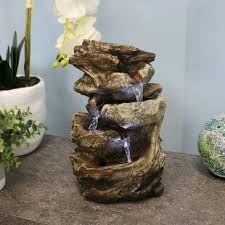 Tabletop fountain with led lights, romantic couple on a rope swing near water mill and tree trunk, indoor waterfall table top water fountain. Indoor Fountains On Sale Now Wayfair