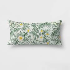 These are new colorways of a few of our classic designs, and add a lovely pop of pattern to your home for spring. Spring Floral Lumbar Outdoor Throw Pillow Green Opalhouse Target